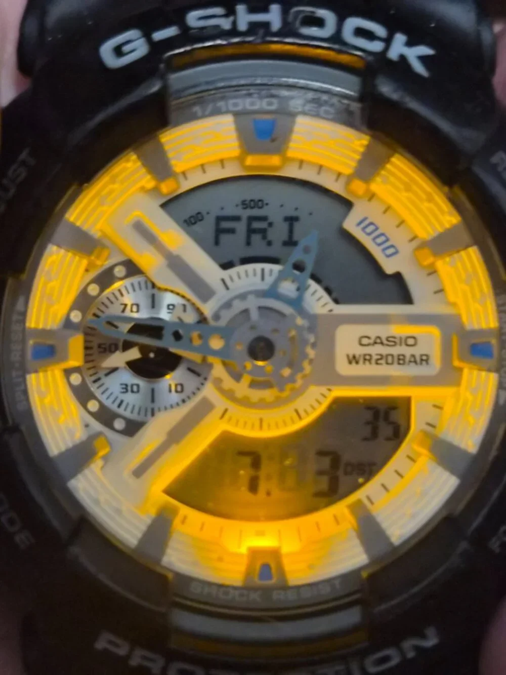 Casio G Shock Black analog and digital GA-110